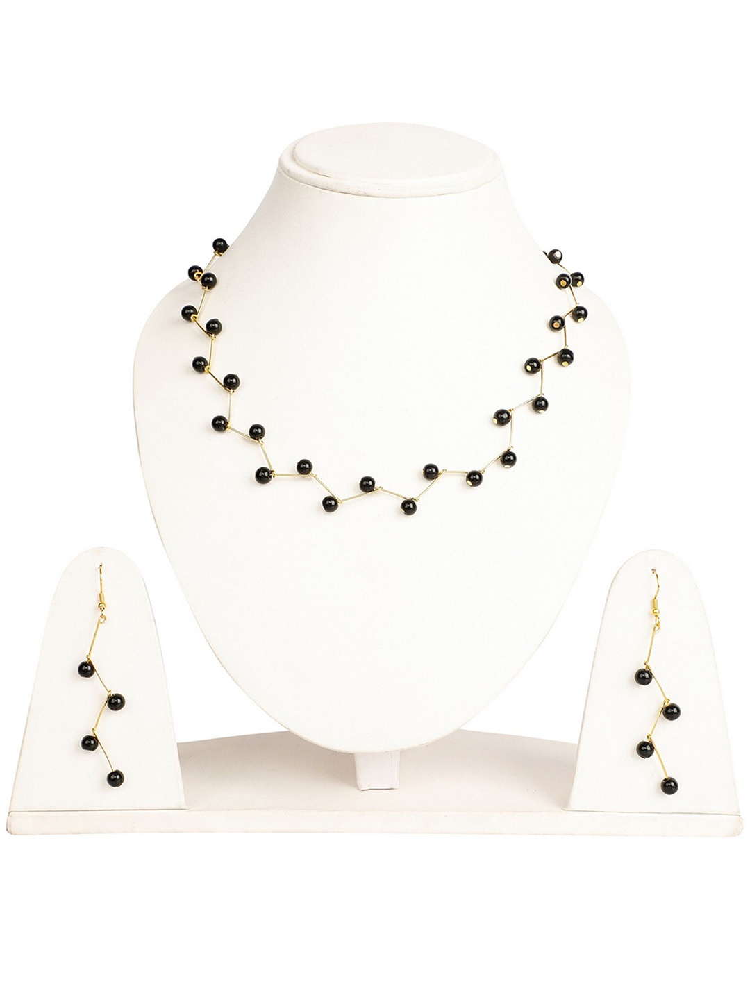 

Oxidized Heaven Gold Plated & Beaded Necklace & Earrings
