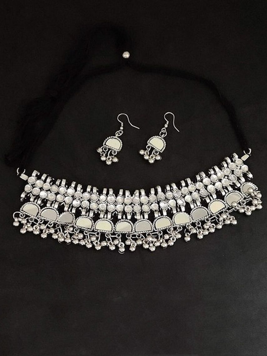 

Oxidized Heaven Sterling Silver-Plated Mirror Jewellery Set
