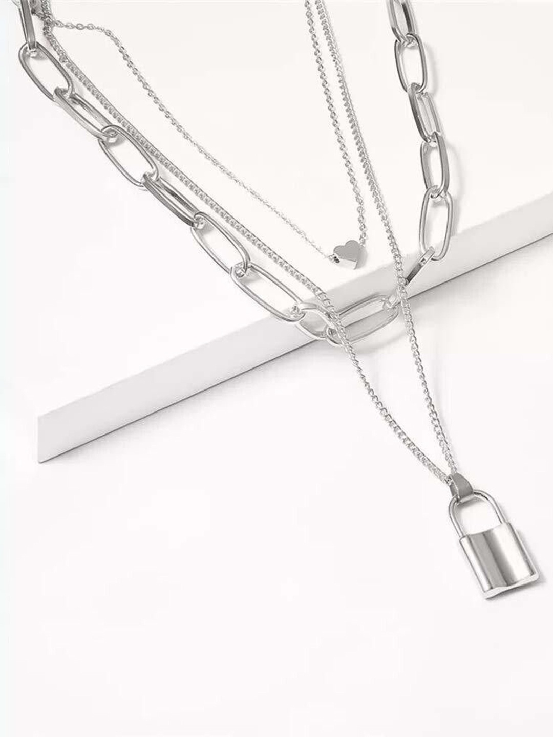 

Oxidized Heaven Silver-Plated Layered Necklace