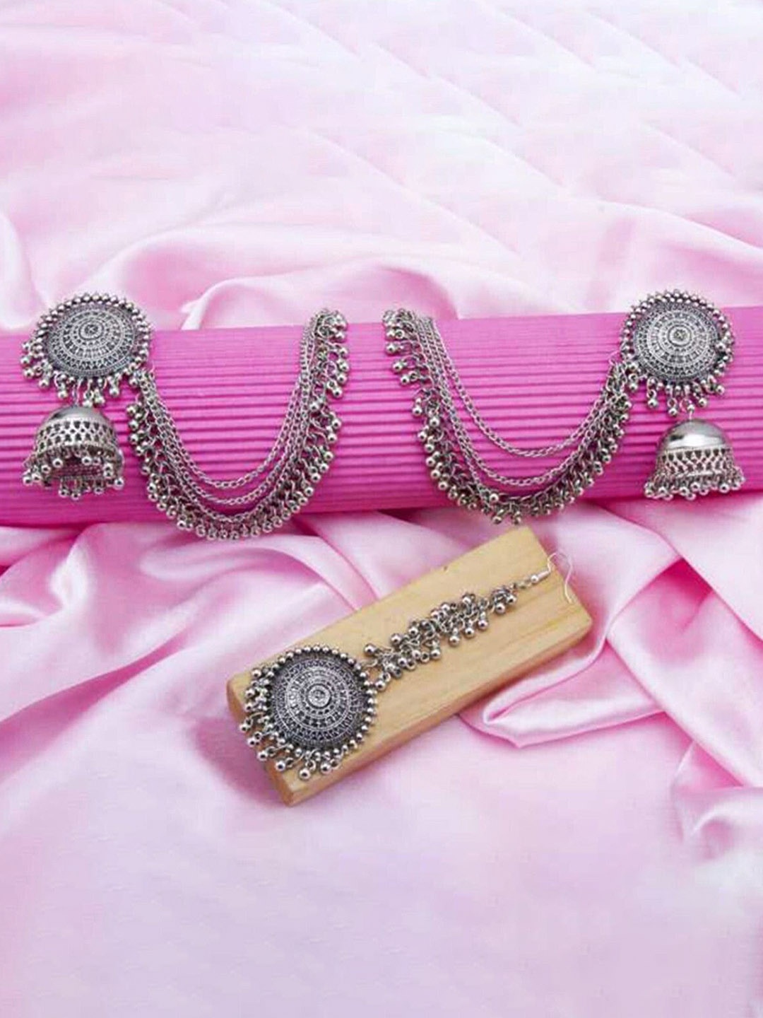 

Oxidized Heaven Sterling Silver Plated Beaded Jewellery Set