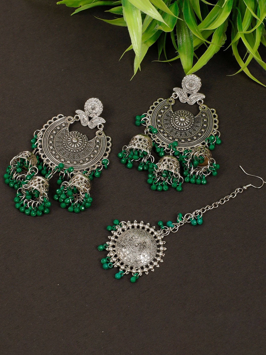

Oxidized Heaven Sterling Silver-Plated Beaded Jewellery Set