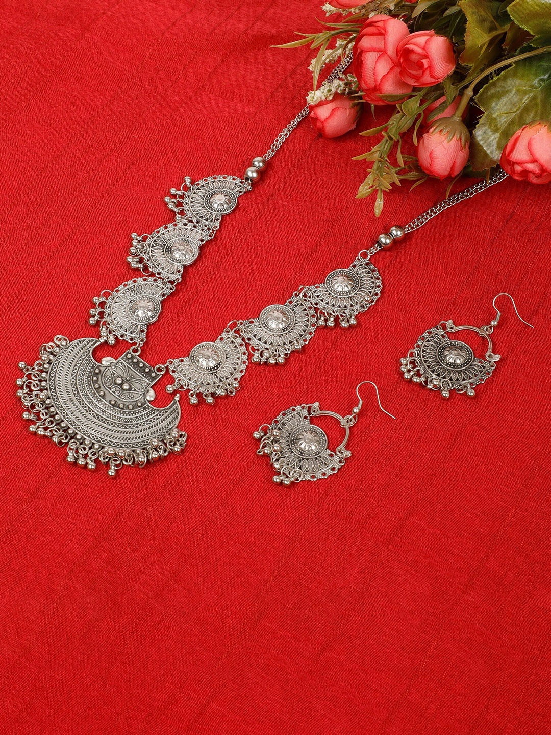 

Oxidized Heaven Sterling Silver-Plated Oxidised Jewellery Set