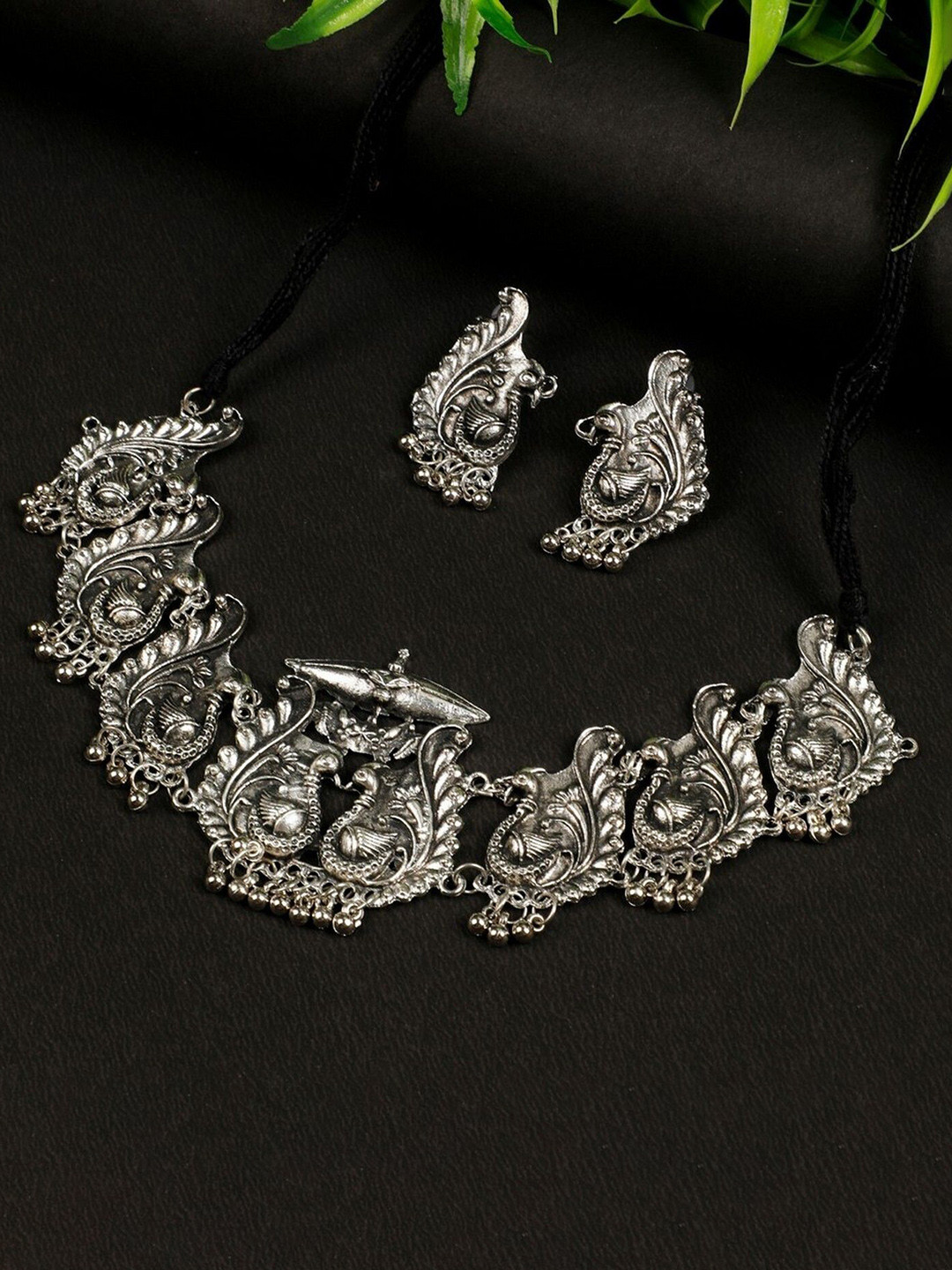 

Oxidized Heaven Sterling Silver-Plated Beaded Jewellery Set