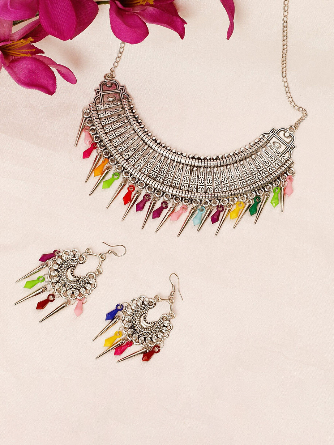 

Oxidized Heaven Sterling Silver-Plated Beaded Jewellery Set