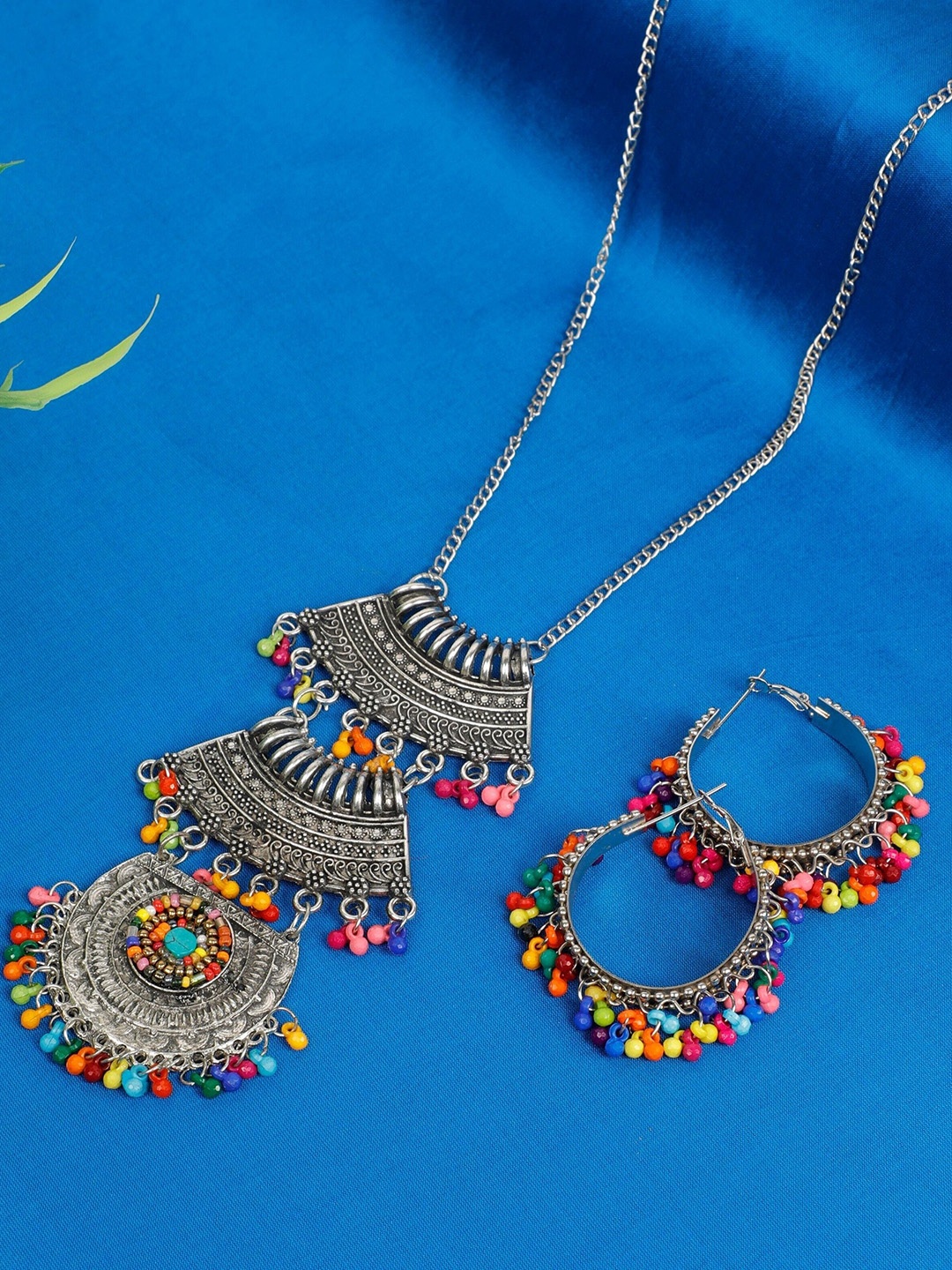 

Oxidized Heaven Sterling Silver-Plated Beaded Jewellery Set