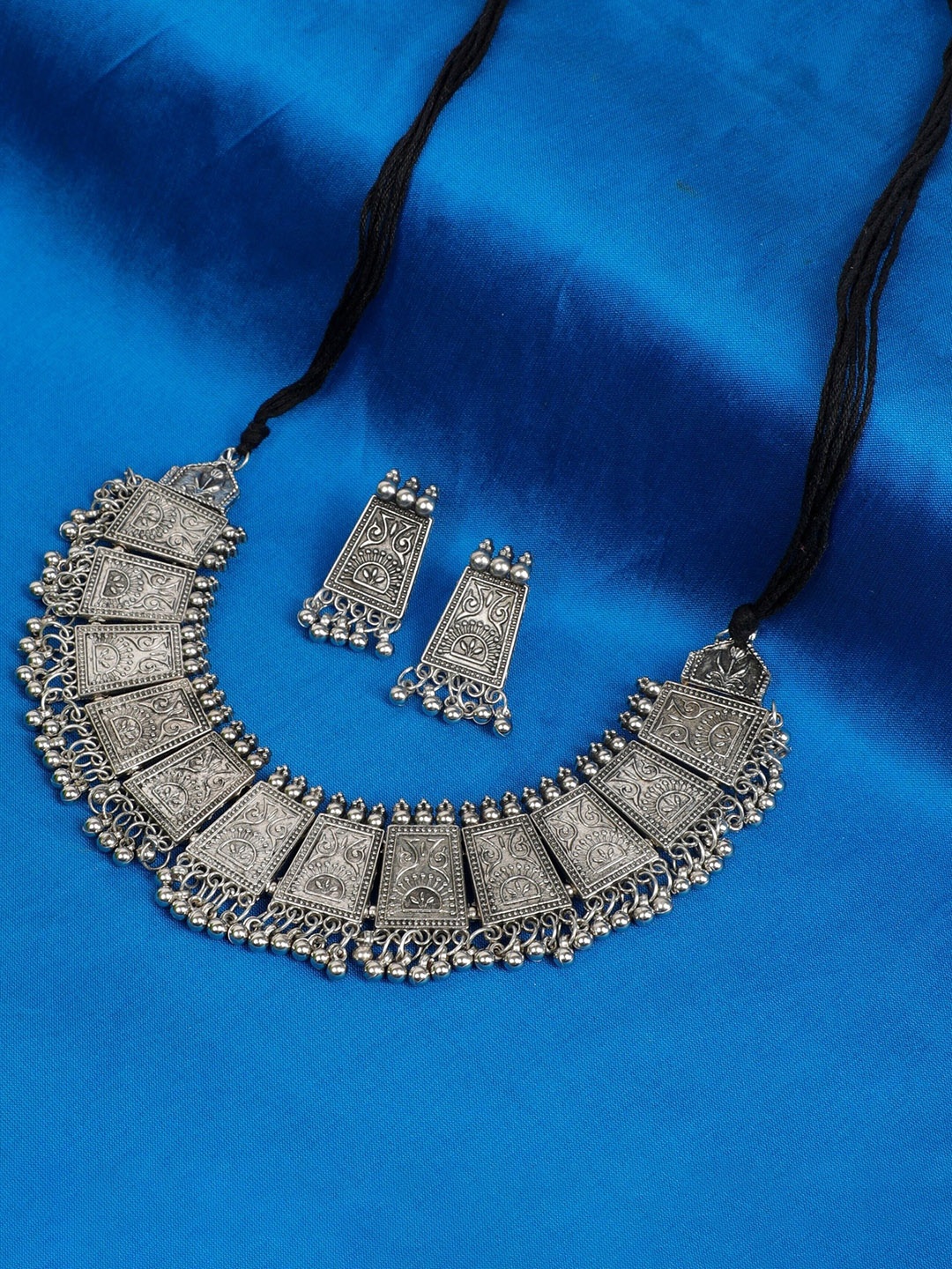 

Oxidized Heaven Sterling Silver Plated & Beaded Jewellery Set