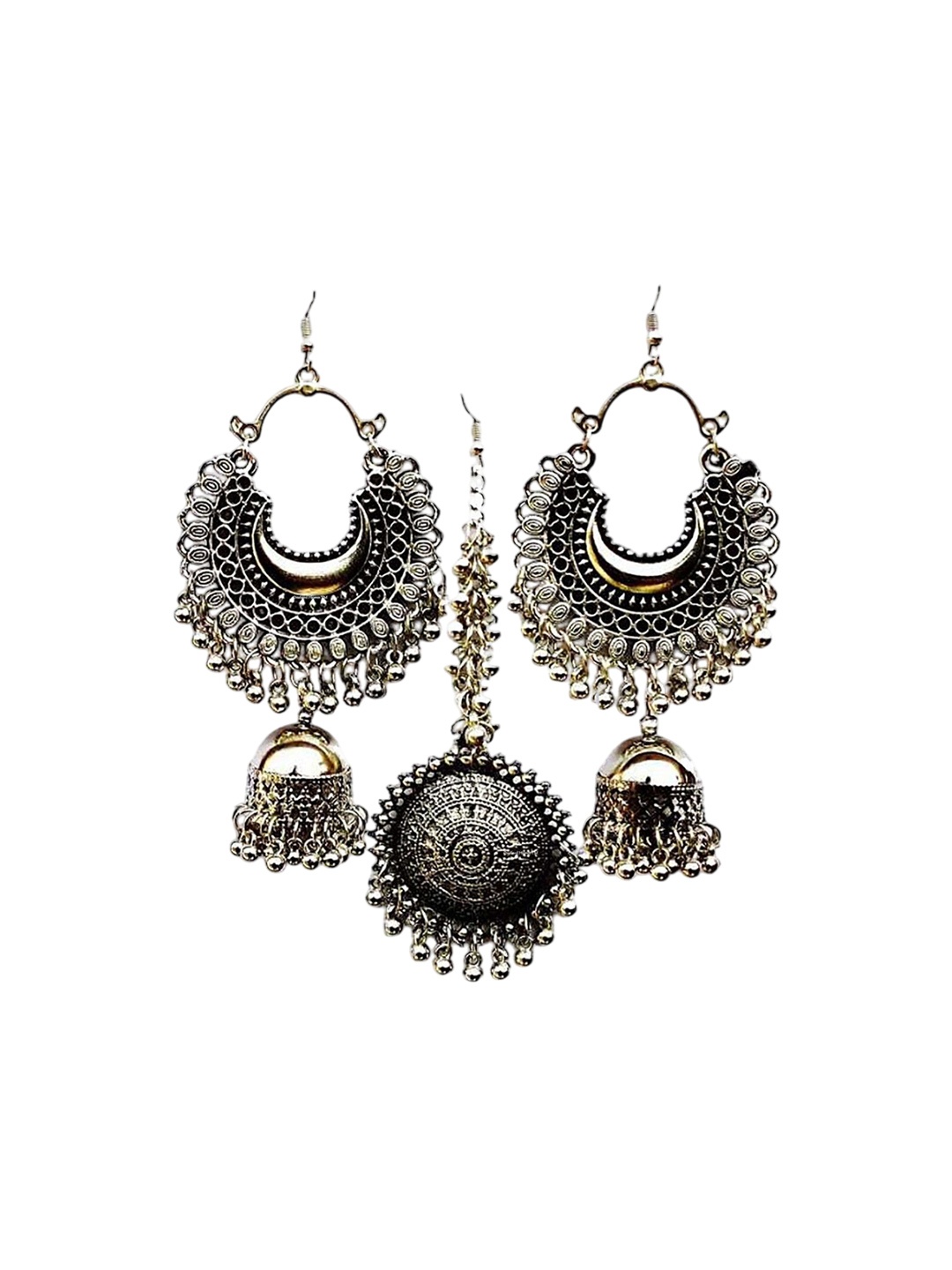 

Oxidized Heaven Gold-Plated Silver Textured Beaded Jewellery Set