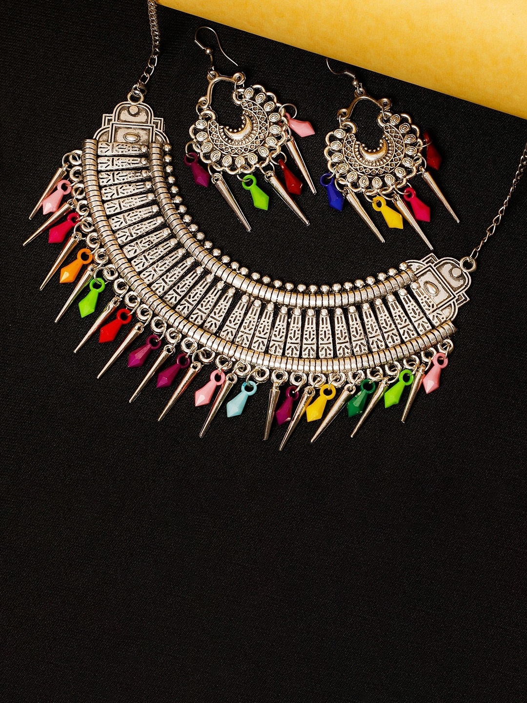 

Oxidized Heaven Sterling Silver Plated Beaded Jewellery Set