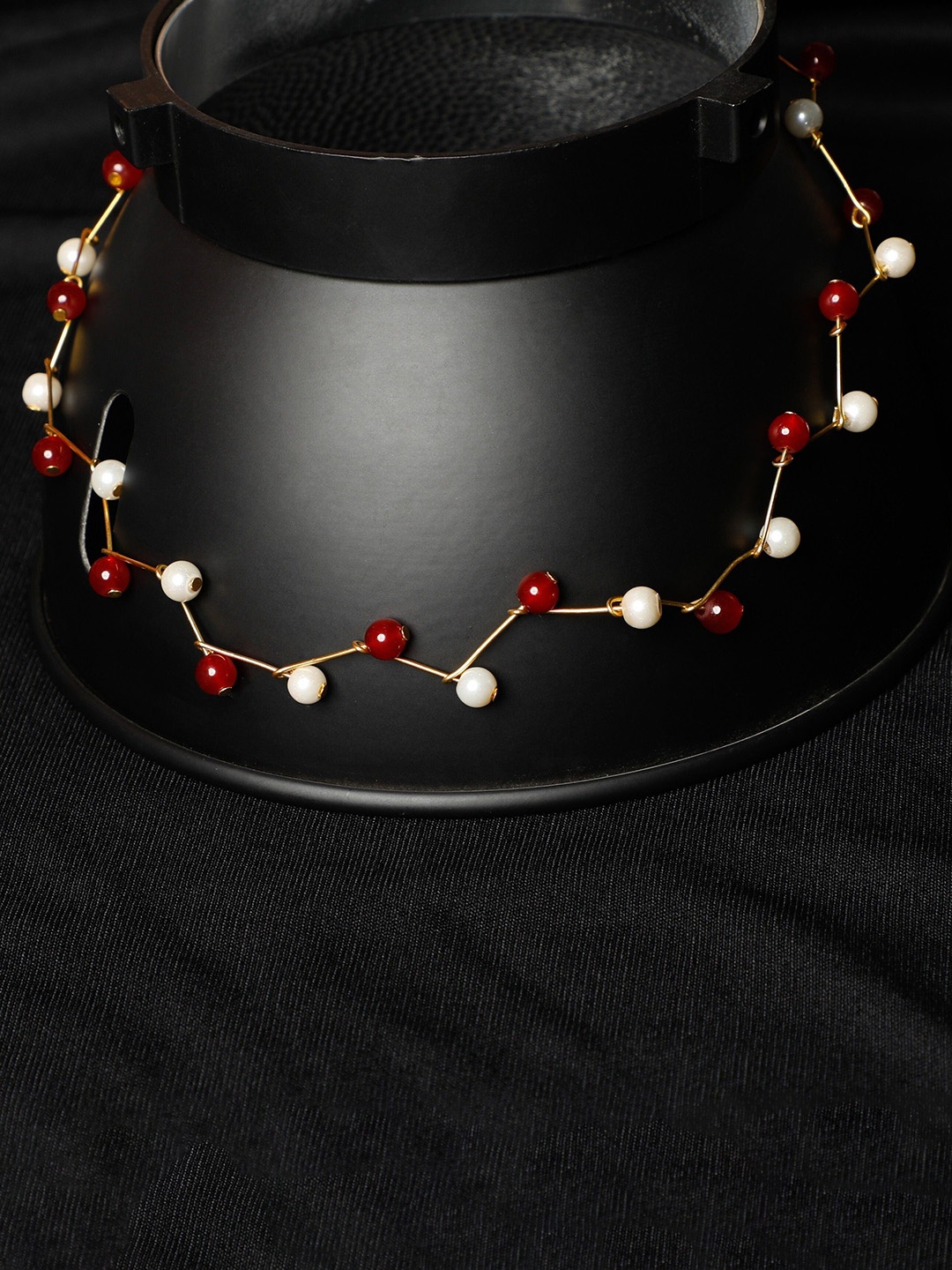 

Oxidized Heaven Beaded Necklace and Earrings, Gold
