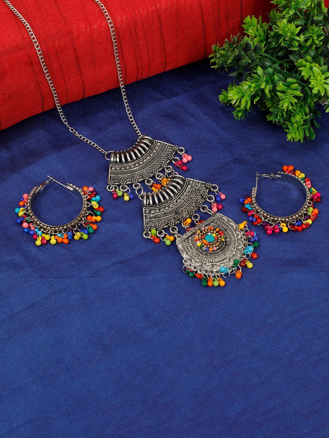 

Oxidized Heaven Sterling Silver-Plated Beaded Jewellery Set
