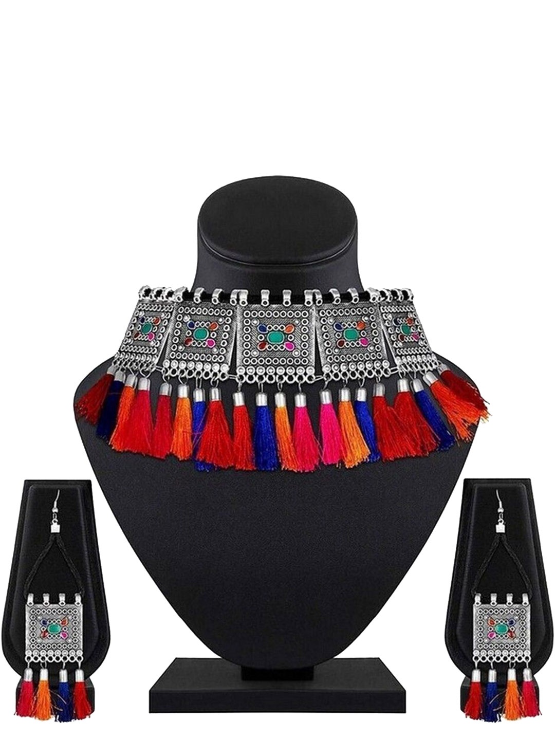 

Oxidized Heaven Sterling Sliver-Plated Textured Jewellery Set, Silver