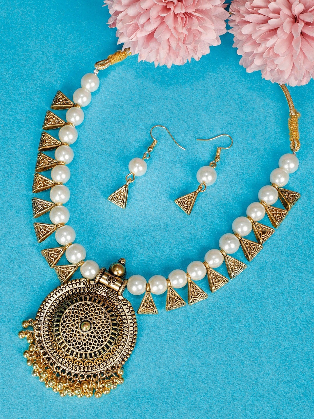 

Oxidized Heaven Gold-Plated Silver Beaded Jewellery Set