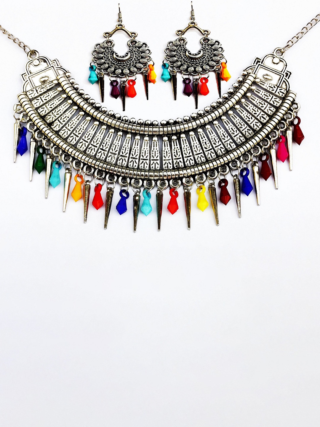 

Oxidized Heaven Sterling Silver-Plated Beaded Jewellery Set