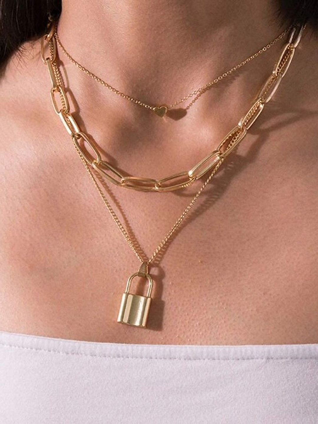 

Oxidized Heaven Gold-Plated Layered Silver Statement Necklace