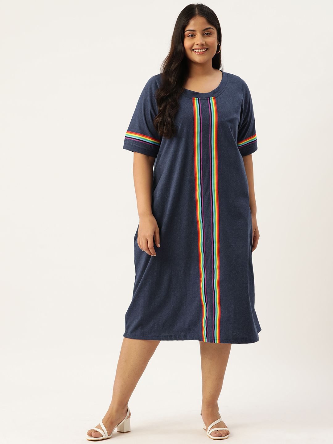 

theRebelinme Women A-Line Midi Dress, Blue