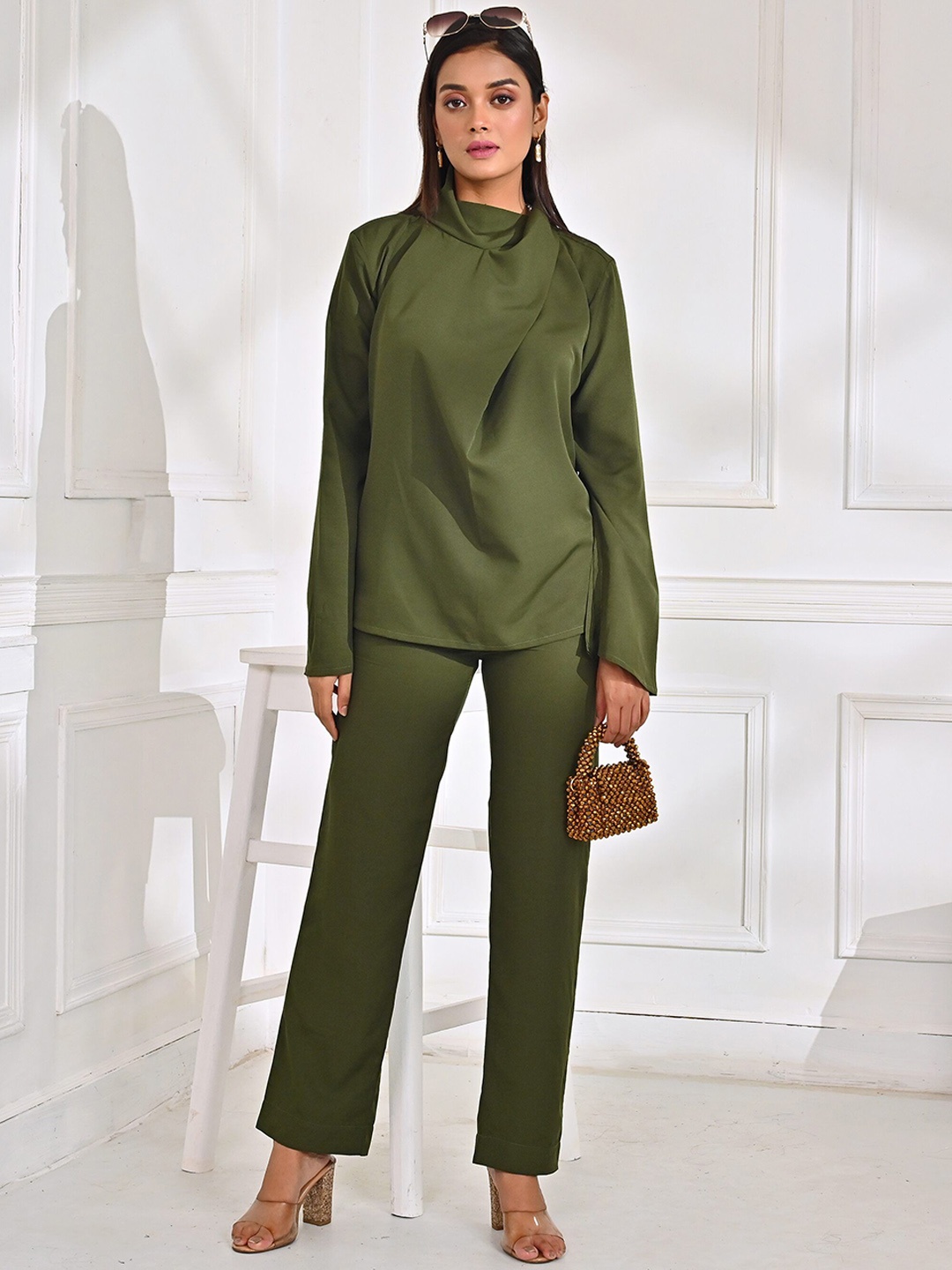 

Unityshop High Neck Top With Trouser, Green