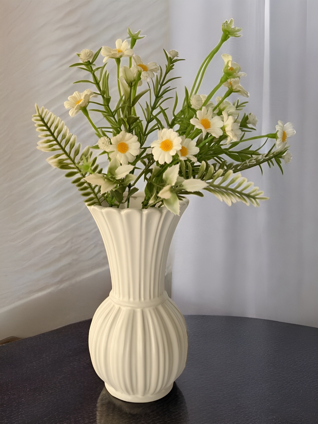 

Art Street White Striped Ceramic Decorative Flower Vase