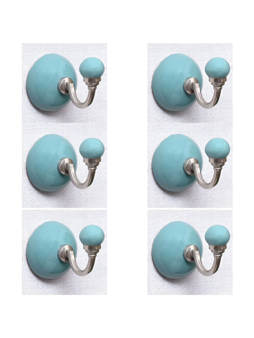 

IndianShelf Green 6 Pieces Ceramic Wall Hanger Key Holders