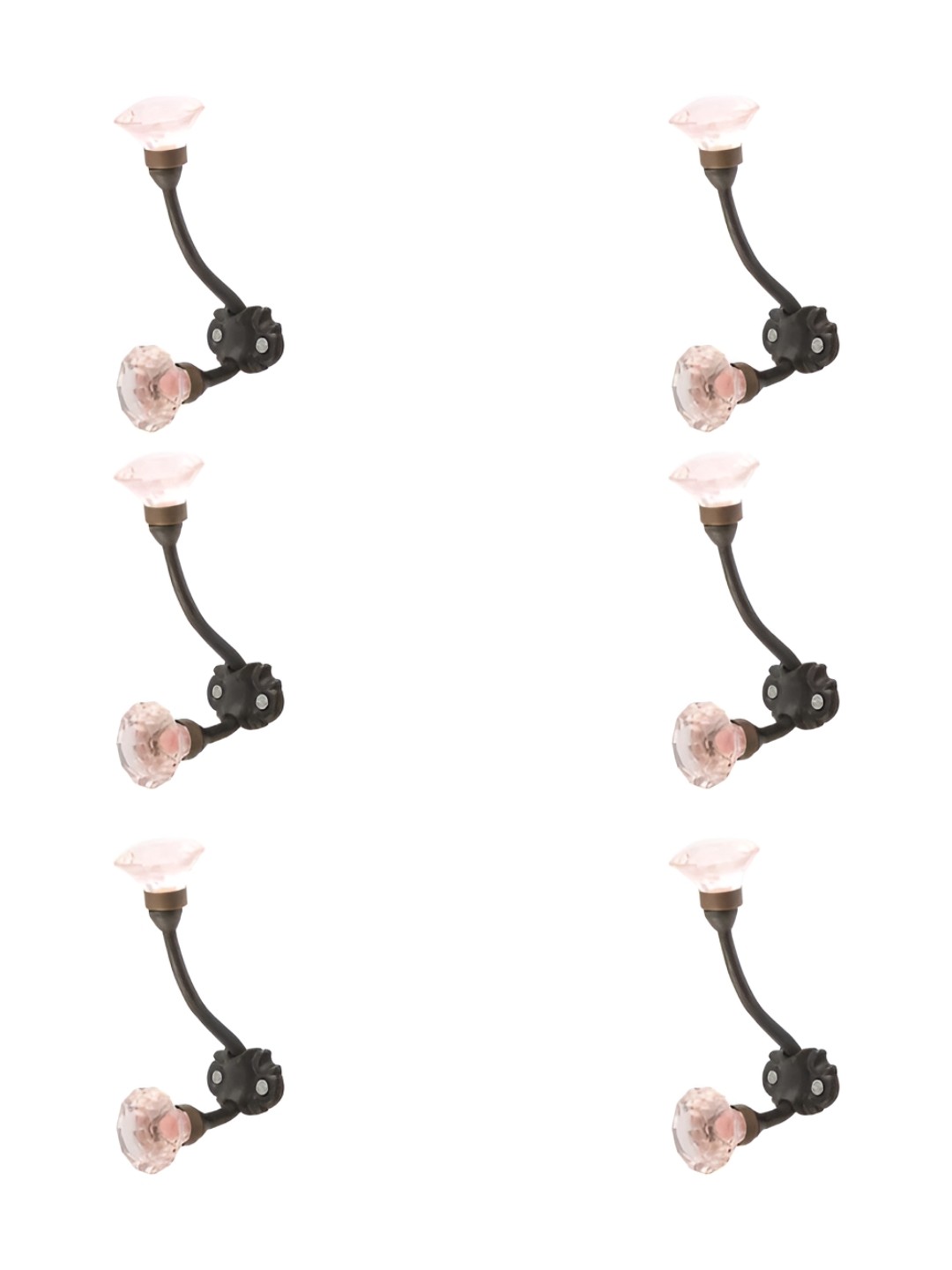 

IndianShelf Pink 6 Pieces Diamond Glass Wall Hooks