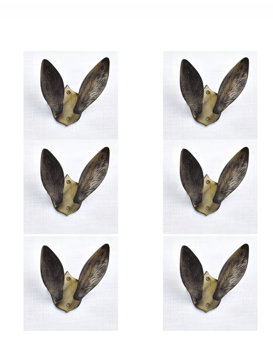 

IndianShelf Bronze 6 Pieces Aluminium Rabbit Ear Key Holder Wall Hooks