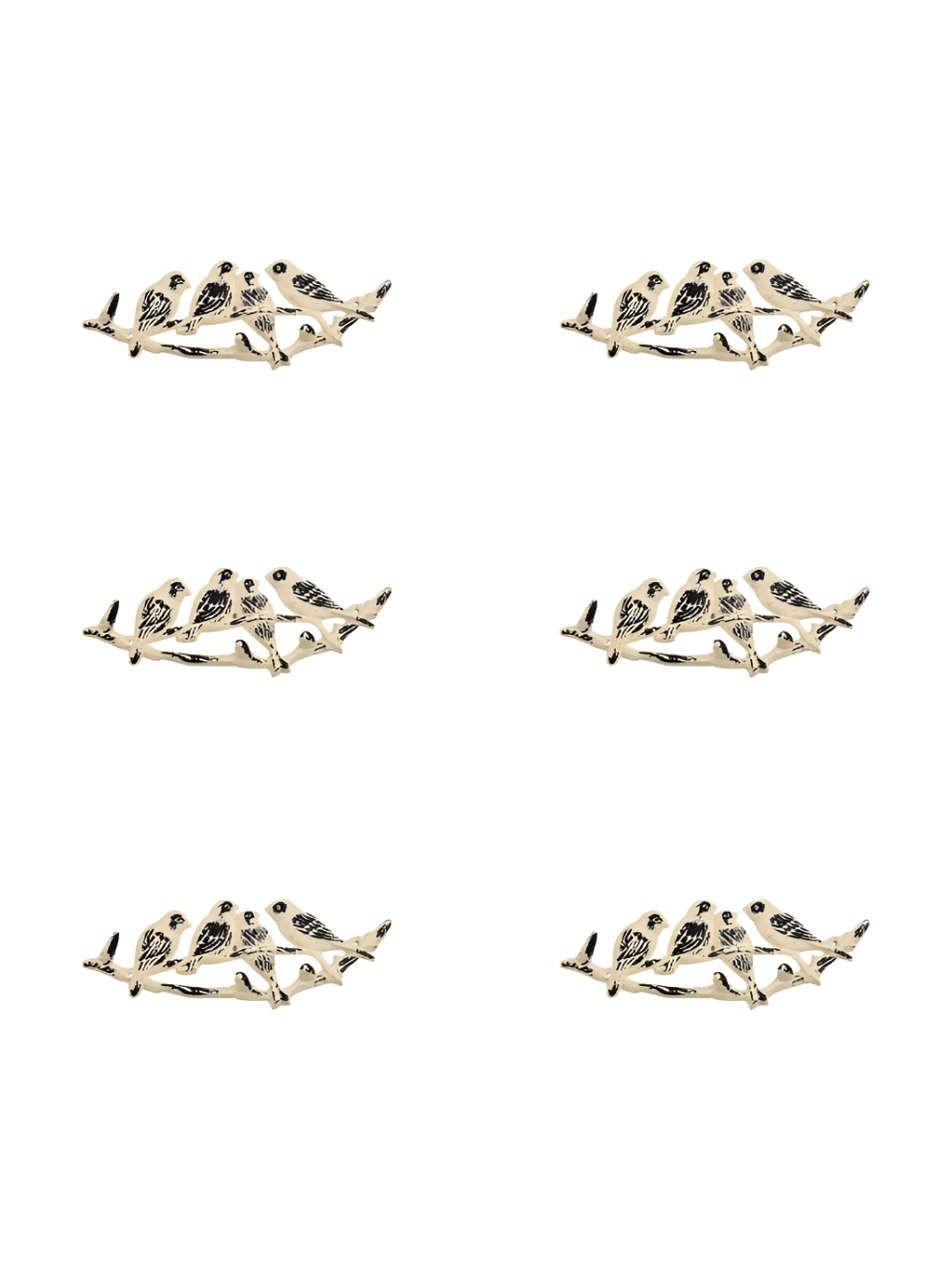 

IndianShelf Cream-Coloured 6 Pieces Iron Birds Cloth Hangers Wall Hooks