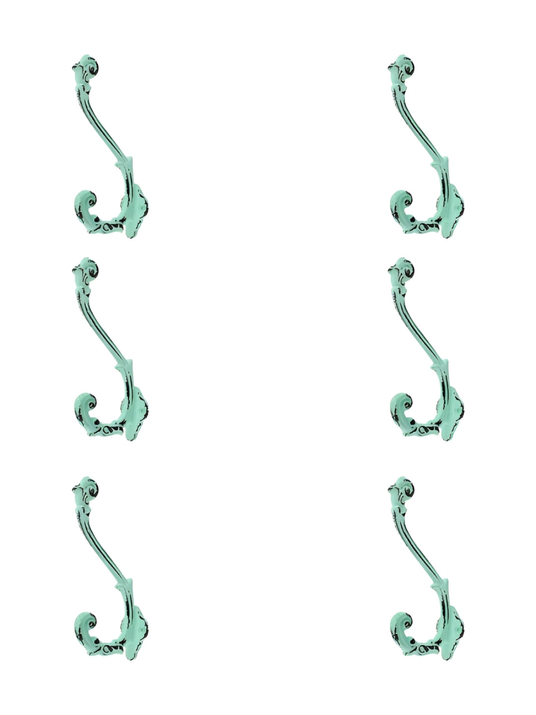 

IndianShelf Turquoise Blue 6 Pieces Iron Farmhouse Key Holder Kitchen Hanger