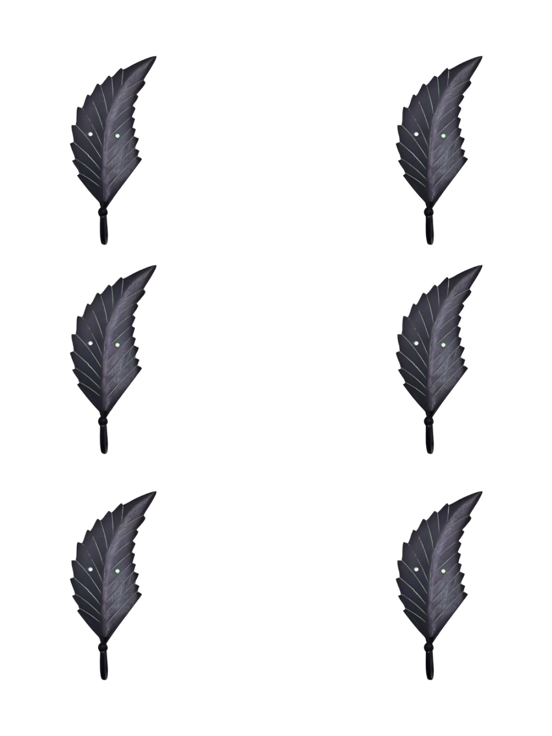 

IndianShelf Bronze-Toned 6 Pieces Brass Leaf Coat Hooks Door Hangers for Clothes