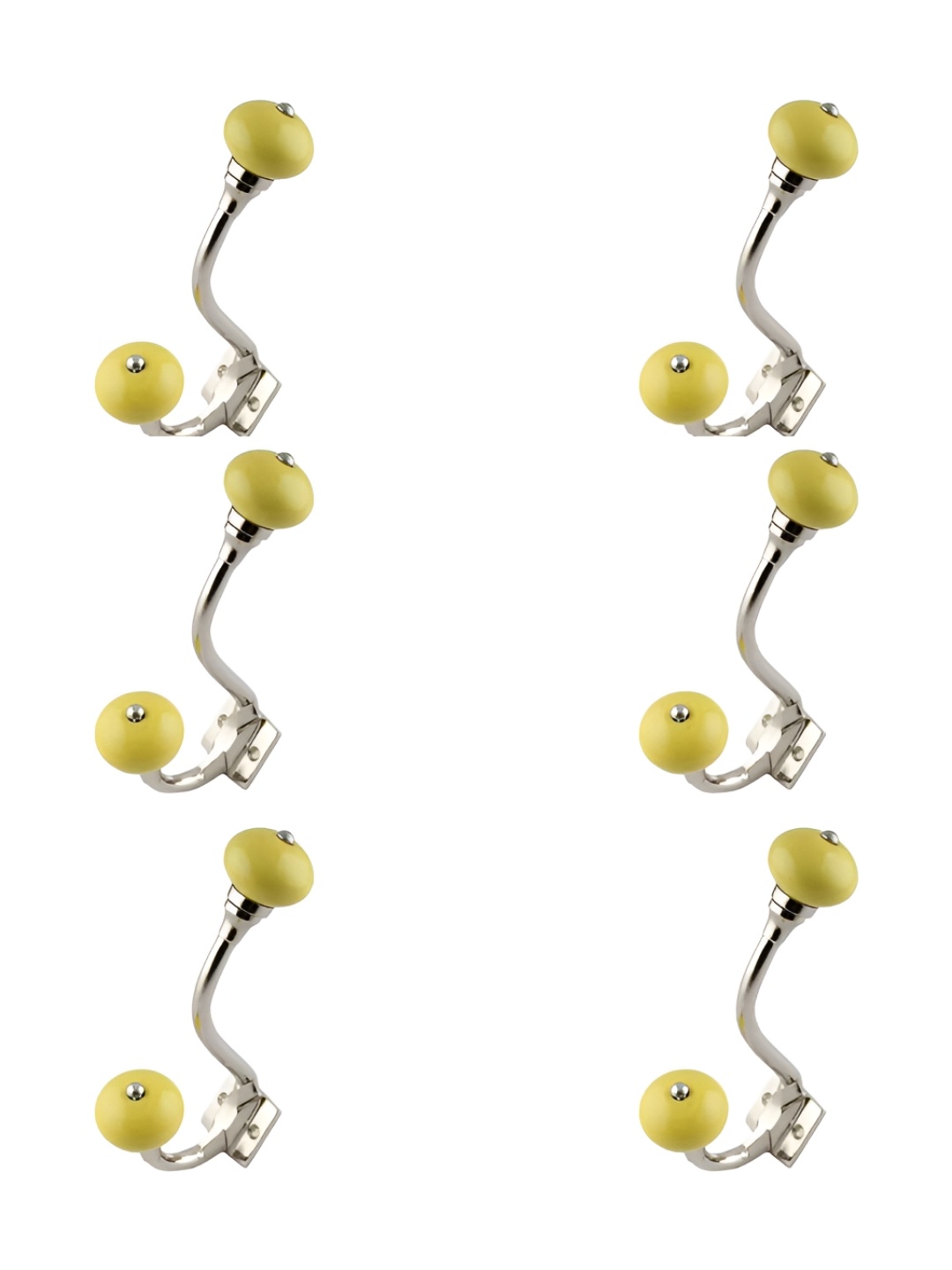 

IndianShelf Yellow 6 Pieces Ceramic Key Holder Kitchen Hanger
