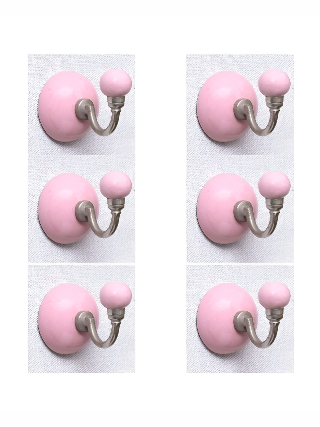 

IndianShelf Lavender 6 Piece Ceramic Solid Door Hangers for Clothes Wall Hooks