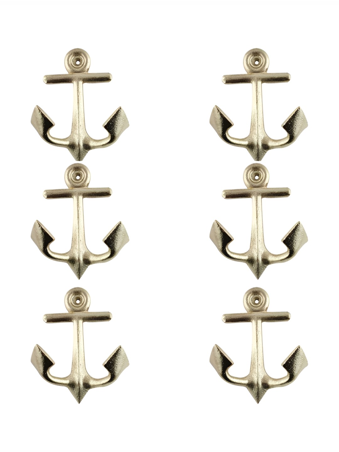 

IndianShelf Gold-Toned 6 Pieces Anchor Iron Wall Hooks