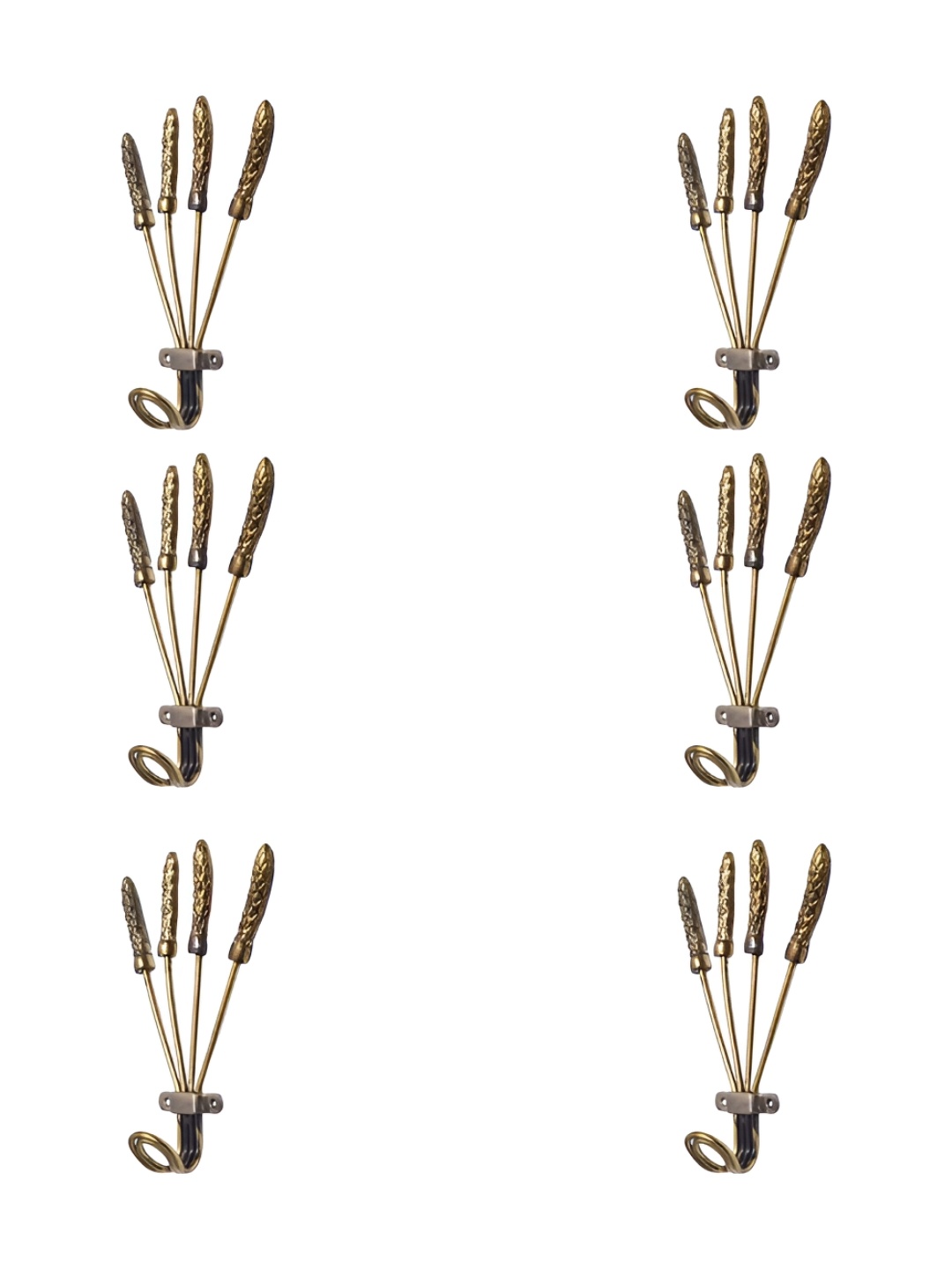 

IndianShelf Gold-Toned 6 Piece Aluminium Skewer Key Hooks Kitchen Hanger