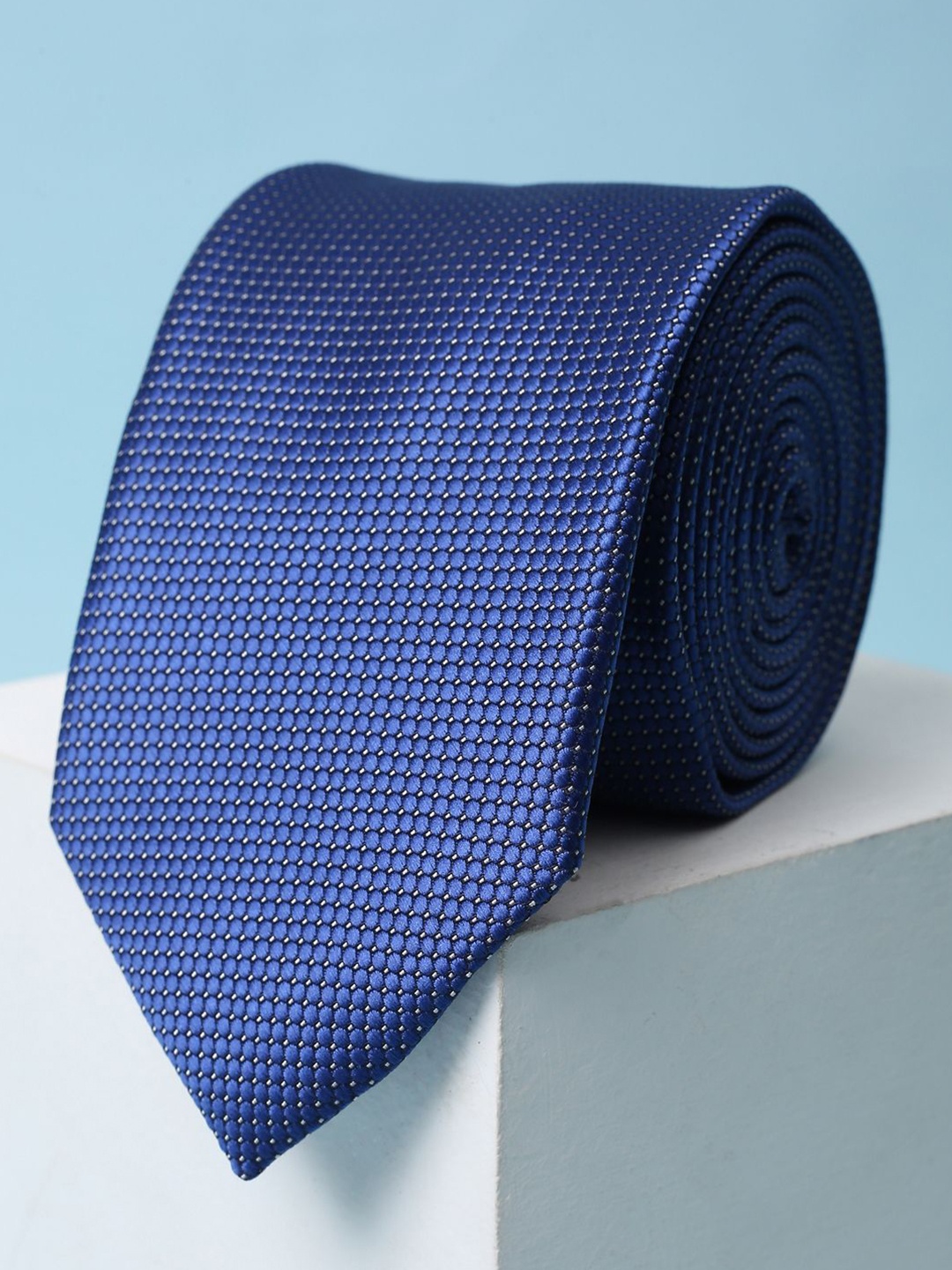 

Louis Philippe Men Woven Design Broad Tie, Blue