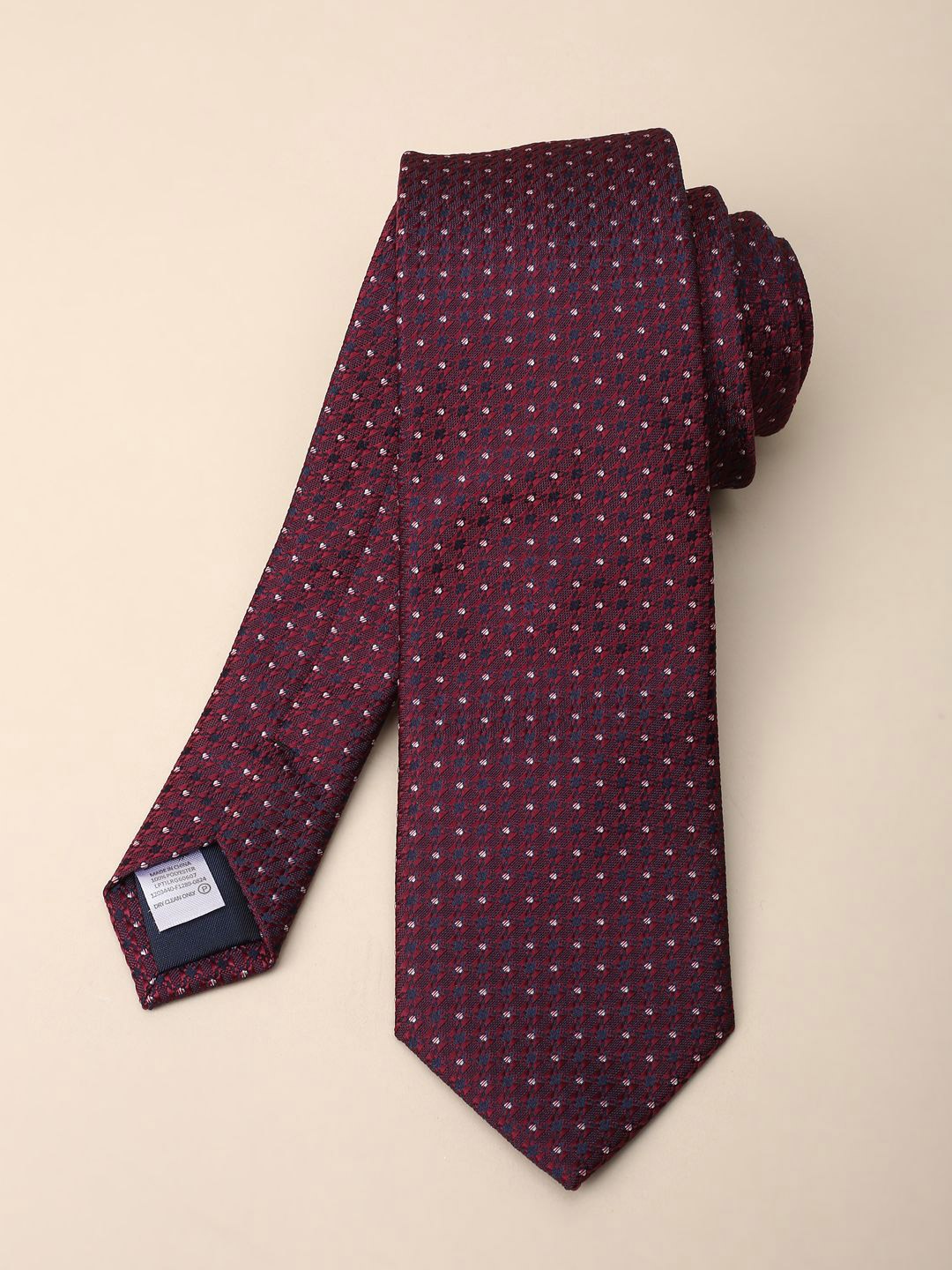 

Louis Philippe Men Printed Ascot Formal Tie, Maroon