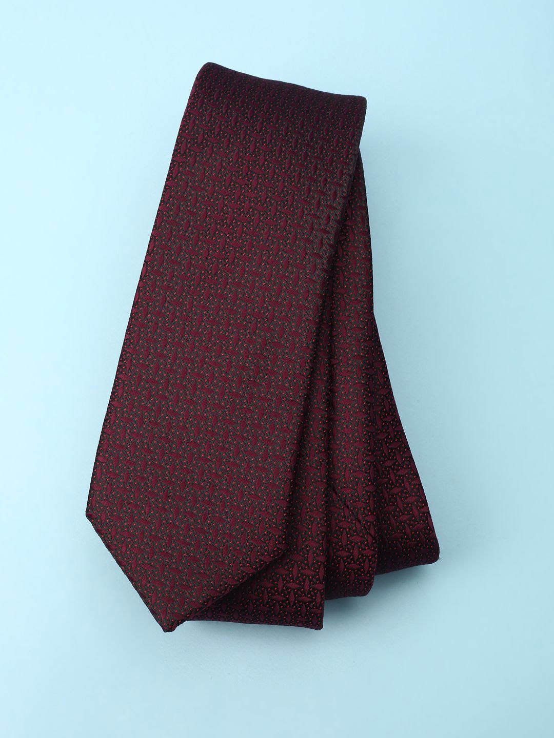 

Louis Philippe Men Woven Design Broad Tie, Maroon