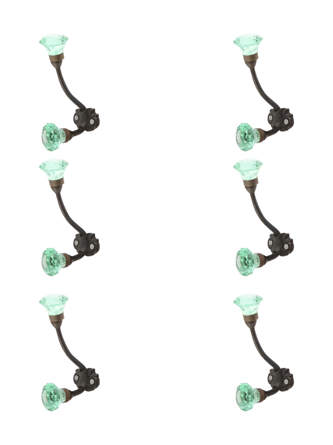 

IndianShelf Black & Green 6 Piece Glass Diamond Wall Hooks