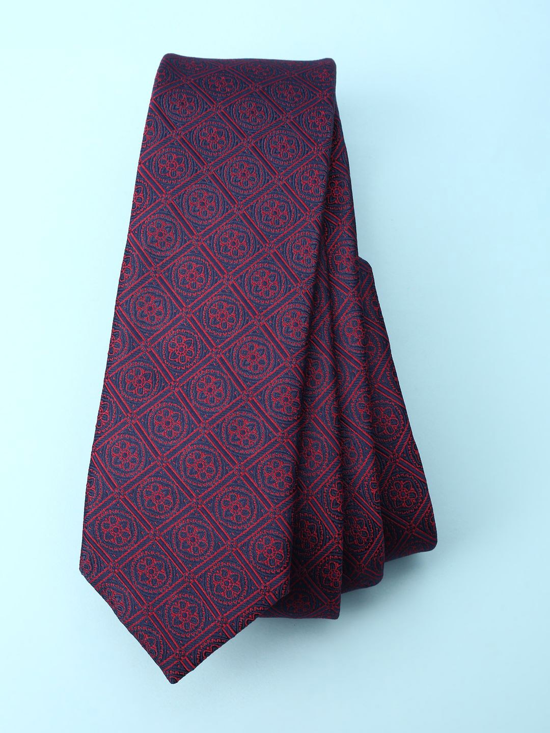 

Louis Philippe Men Printed Skinny Tie, Maroon