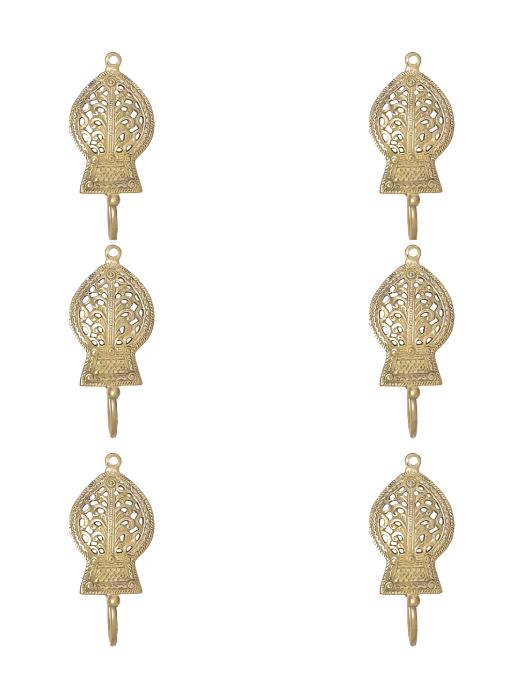 

IndianShelf Gold-Toned 6 Pieces Leaf Brass Wall Hooks