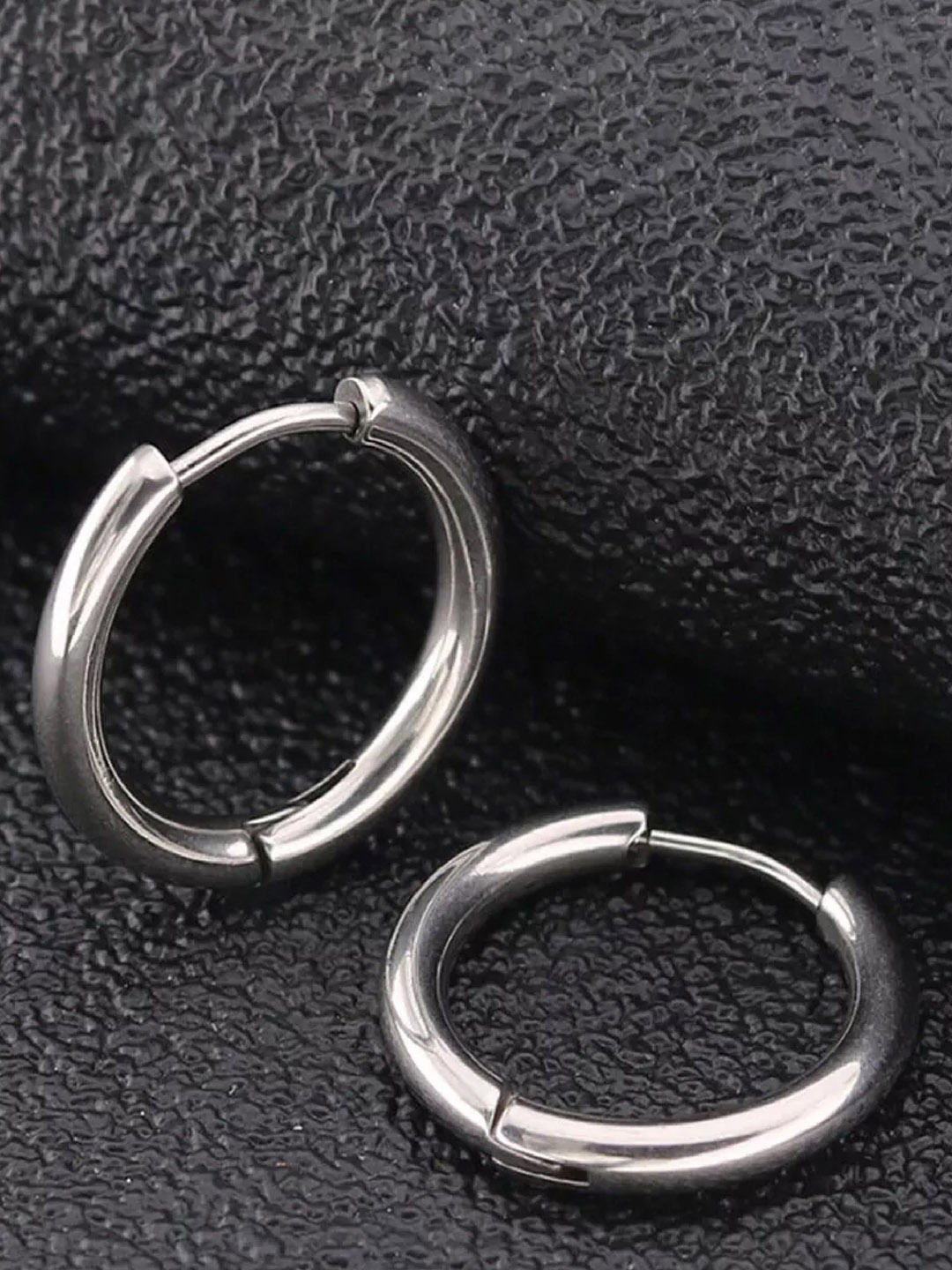 

RUHI COLLECTION Stainless Steel Circular Hoop Earrings, Silver