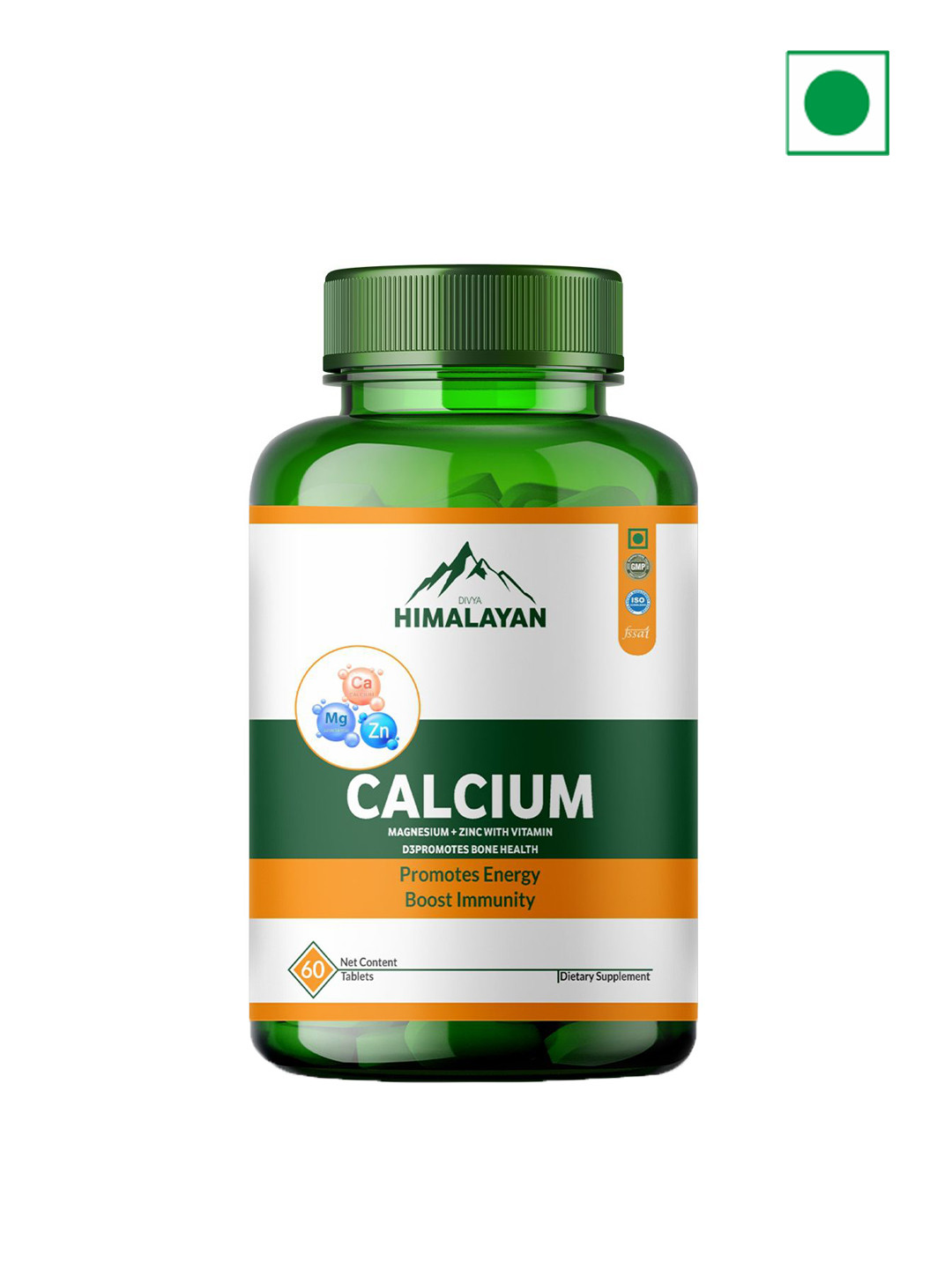 

DIVYA HIMALAYAN Calcium Magnesium Zinc Tablets - 60 Tablets, Green