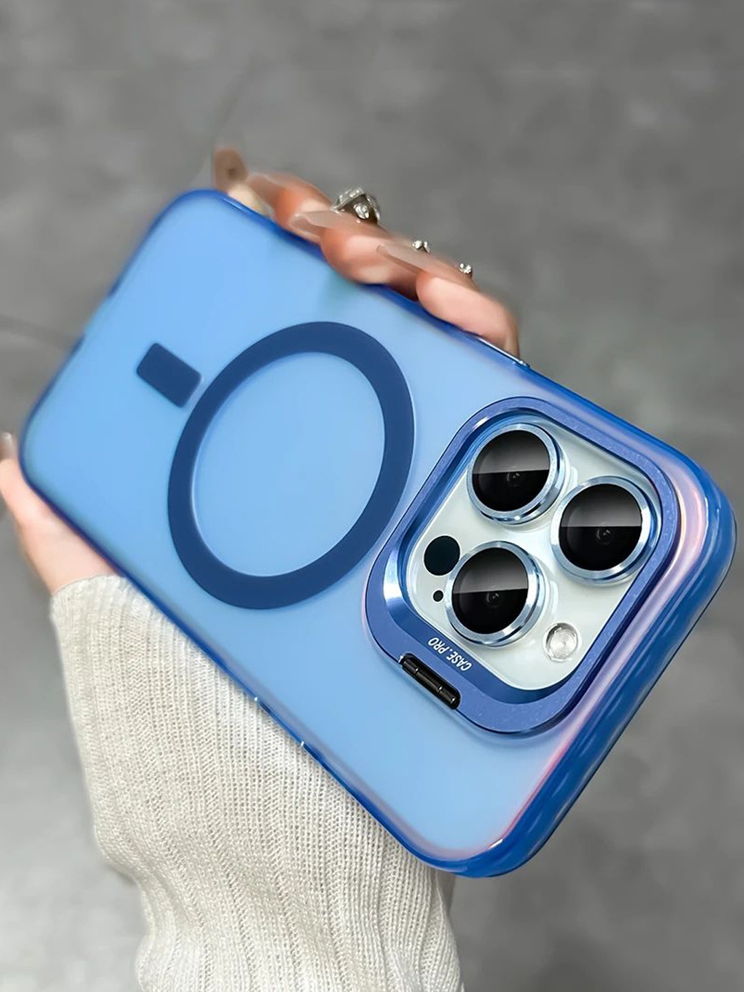 

Luxury Kase Solid iPhone 13 Pro Back Case, Blue