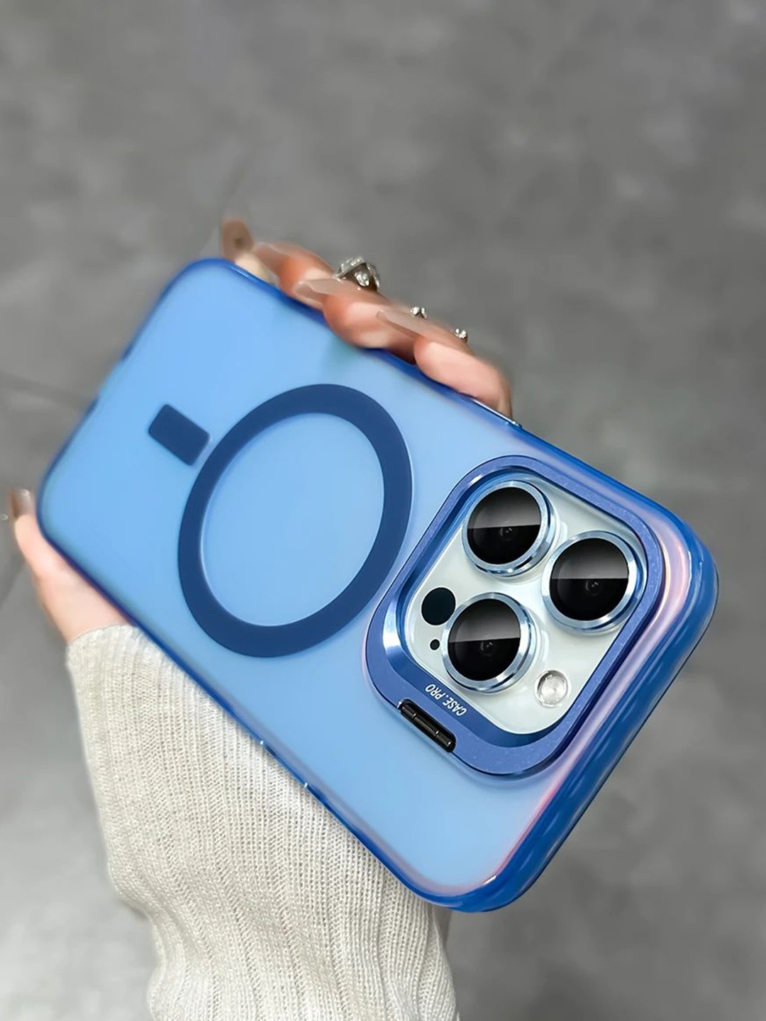 

Luxury Kase Solid iPhone 13 Pro Max Back Case Mobile Accessories, Blue
