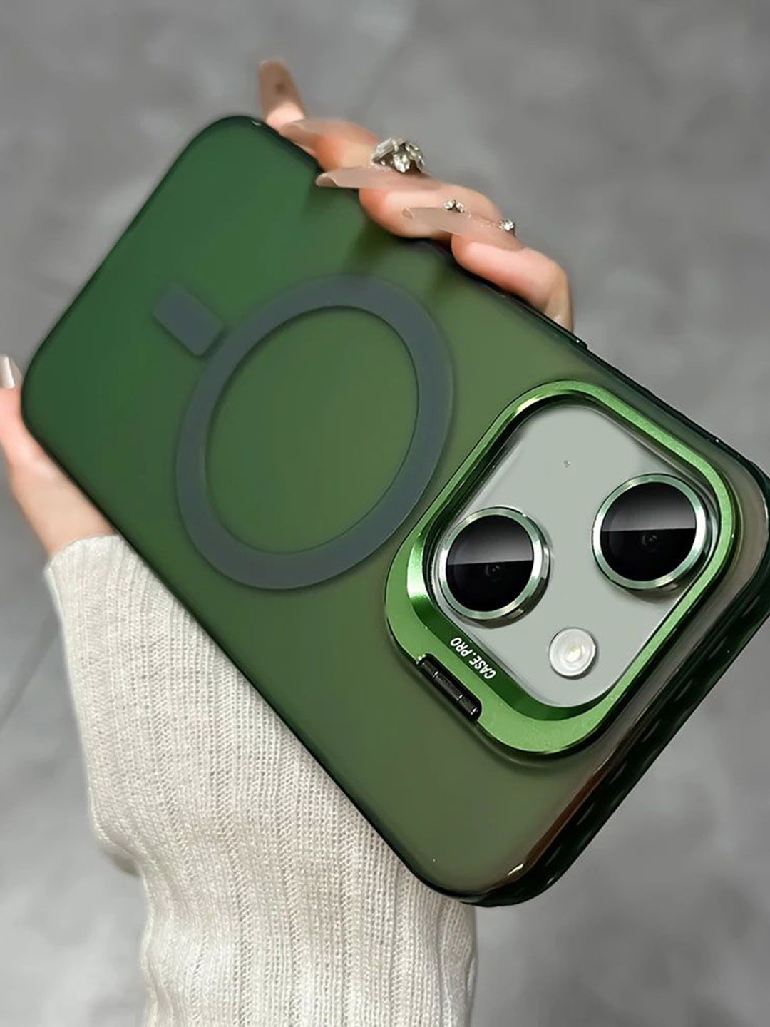 

Luxury Kase Solid iPhone 13 Back Case, Green