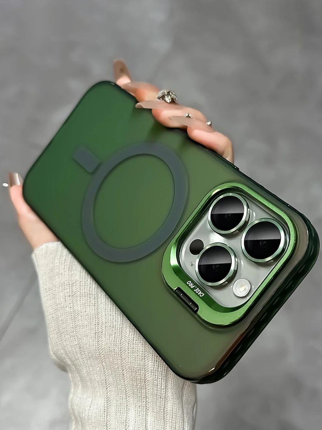 

Luxury Kase Solid iPhone 16 Pro Max Back Case, Green
