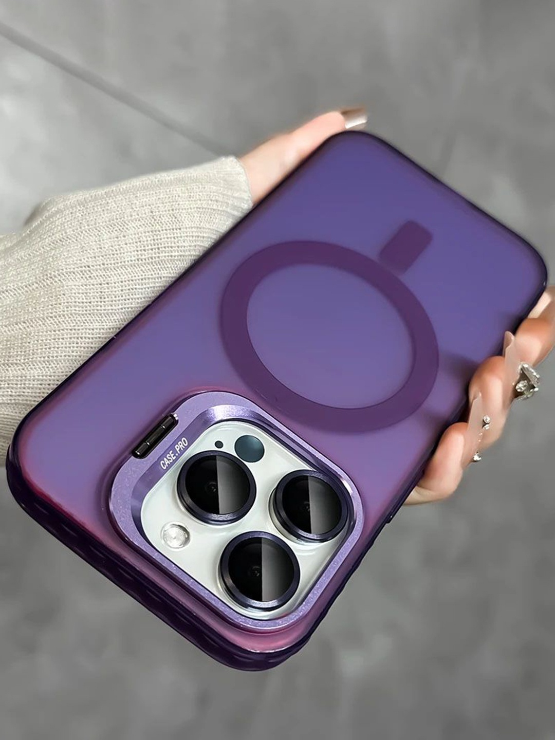 

Luxury Kase Solid iPhone 13 Pro Max Back Case, Purple
