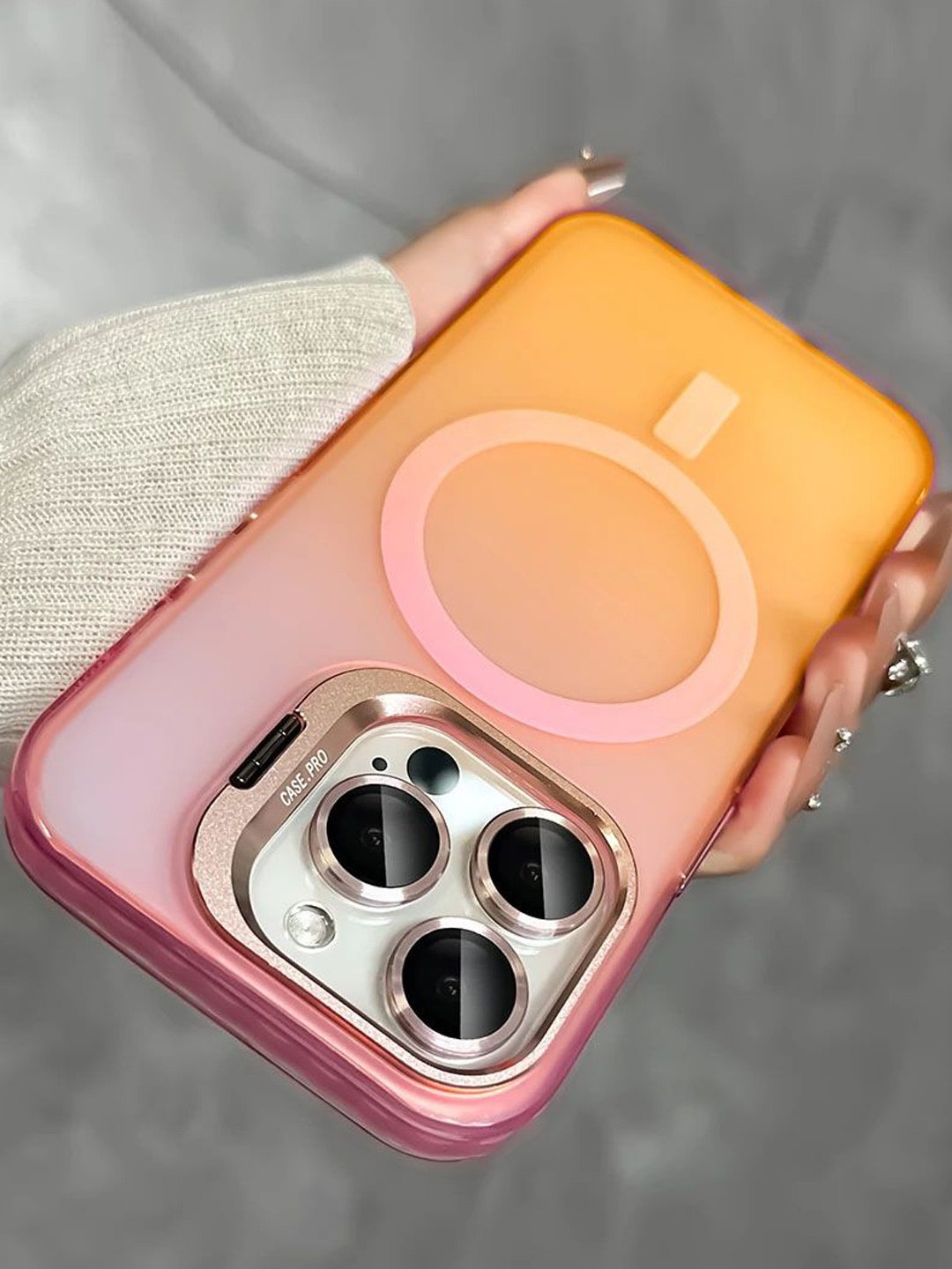 

Luxury Kase LK169 Solid iPhone 13 Pro Max Back Case, Rose gold