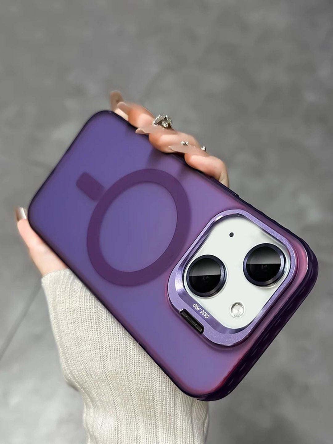 

Luxury Kase Solid iPhone 13 Back Case Mobile Accessories, Purple
