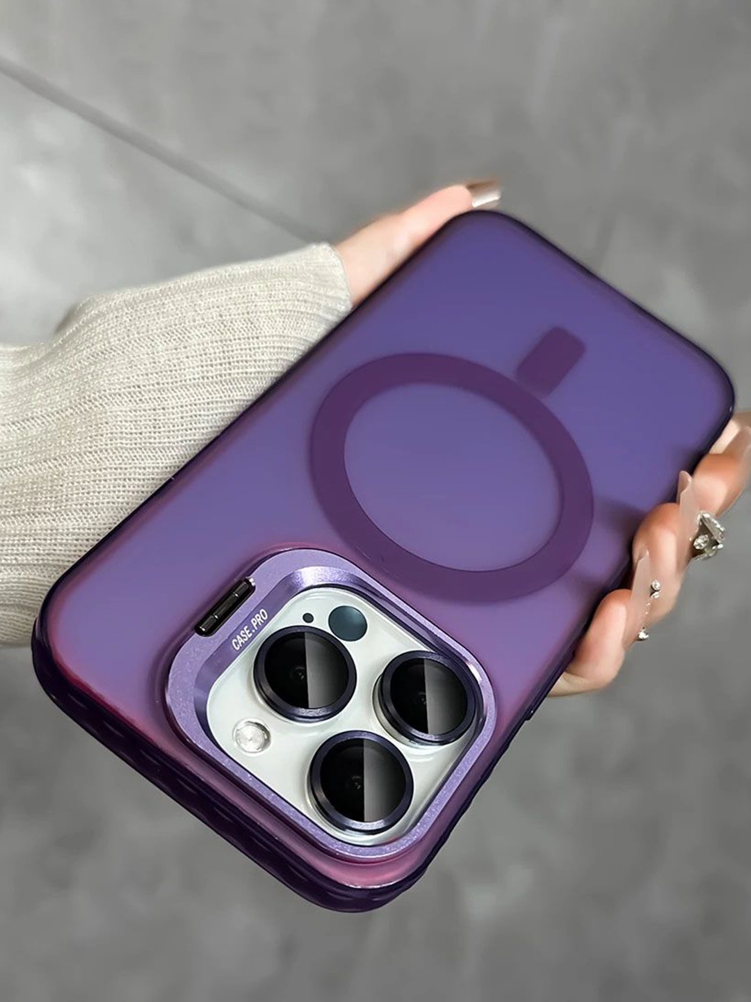 

Luxury Kase Solid iPhone 13 Pro Back Case, Purple