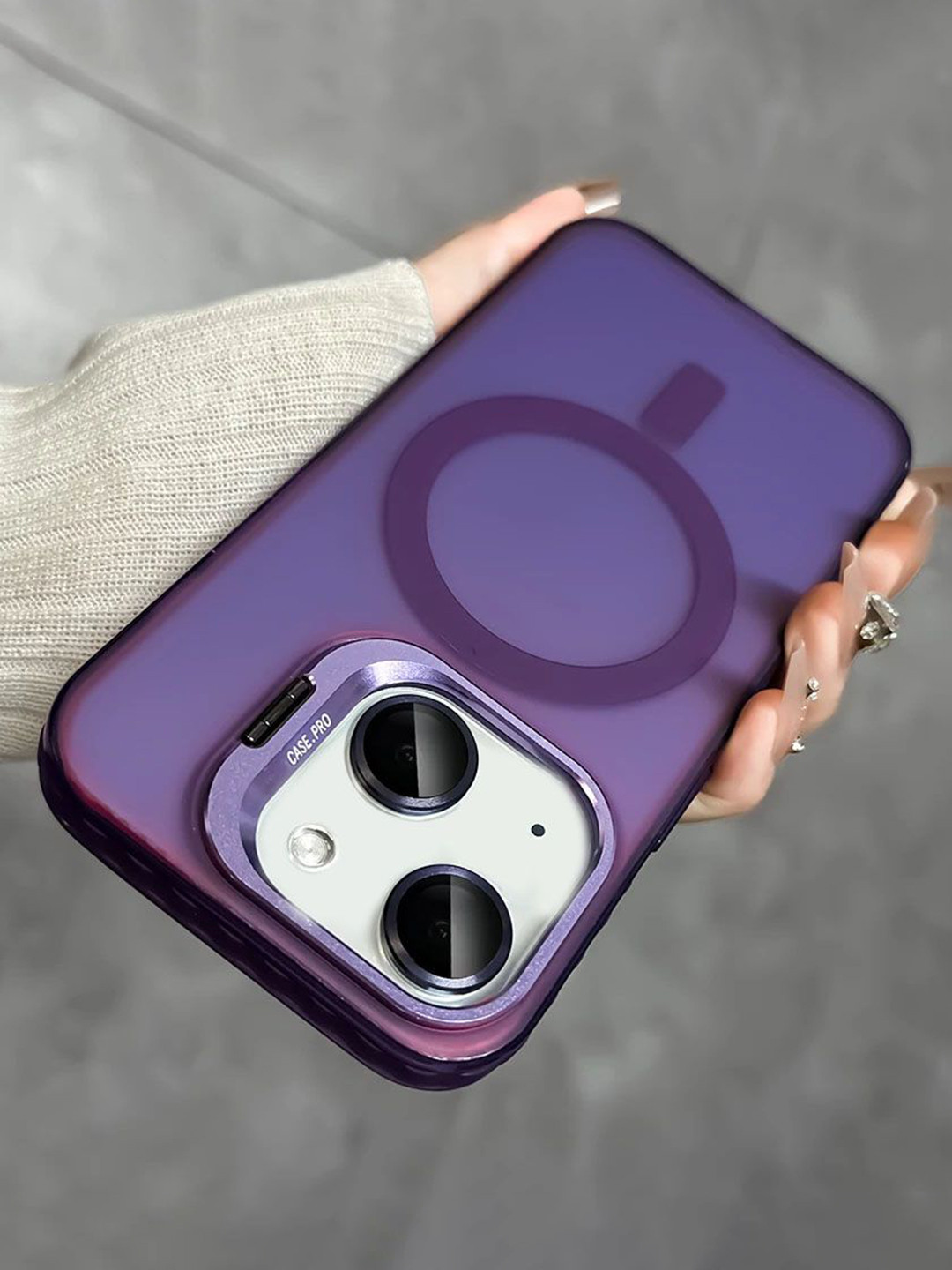 

Luxury Kase Solid iPhone 14 Plus Back Case Mobile Accessories, Purple