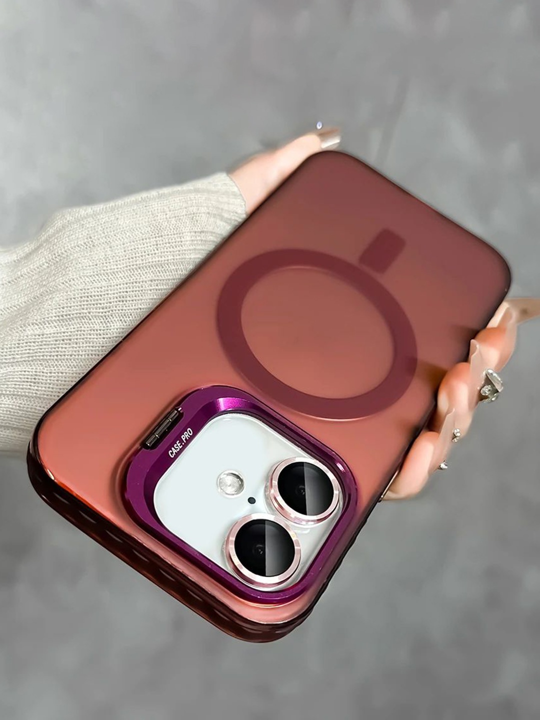 

Luxury Kase Solid iPhone 16 Back Case Mobile Accessories, Rust