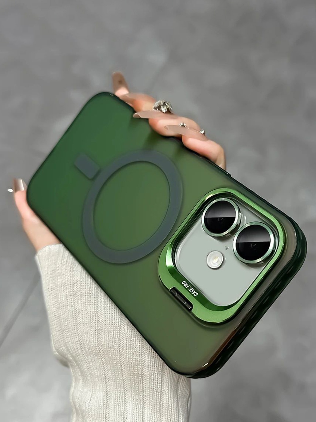 

Luxury Kase Solid iPhone 16 Back Case Mobile Accessories, Green